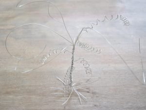 Swirly wire tree art