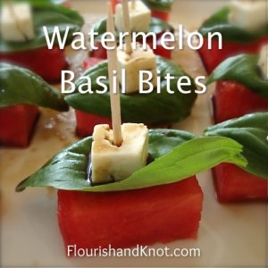 Watermlon basil bites with a balsamic drizzle | by FlourishandKnot.com