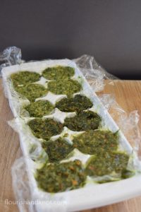 Freeze pesto in an ice cube tray to create ready-made portions