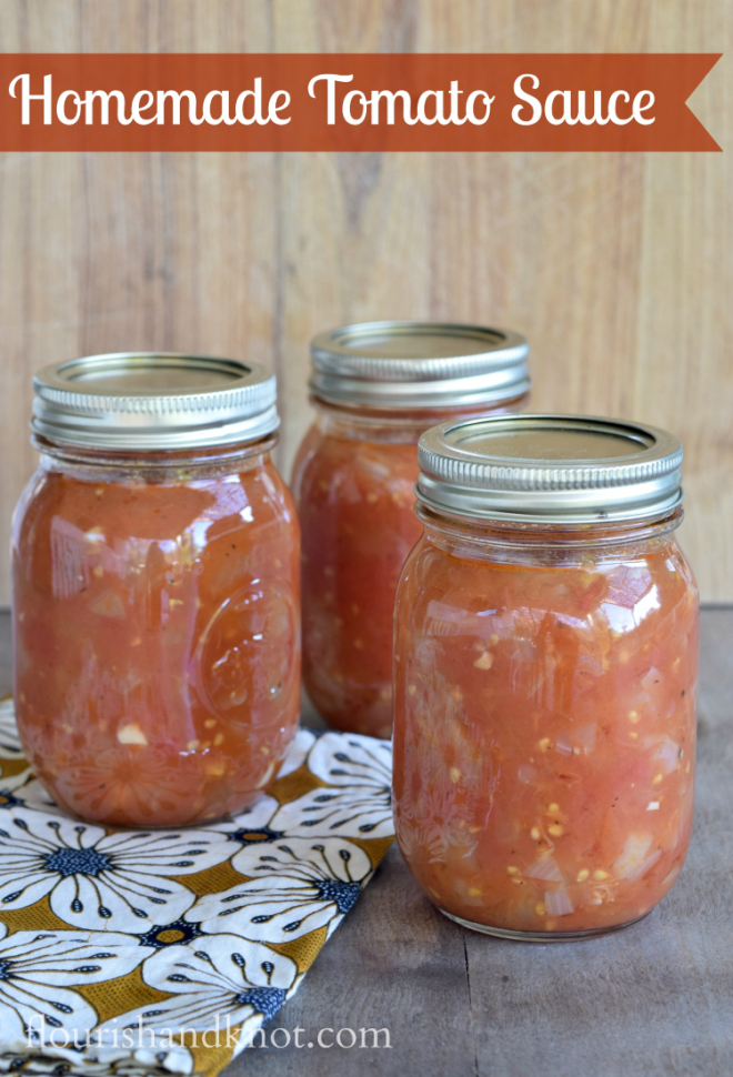 How to make and can delicious tomato sauce - Great as a base for other recipes! | flourishandknot.com