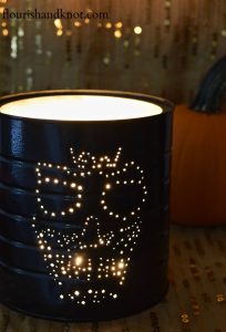 How to make Day of the Dead (Halloween) luminaries out of tin cans | flourishandknot.com