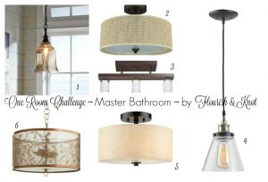Lighting options for the One Room Challenge Master Bathroom makeover | flourishandknot.com