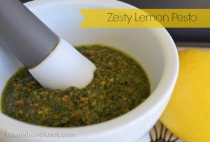 A spin on traditional pesto: Zesty Lemon Pesto | flourishandknot.com