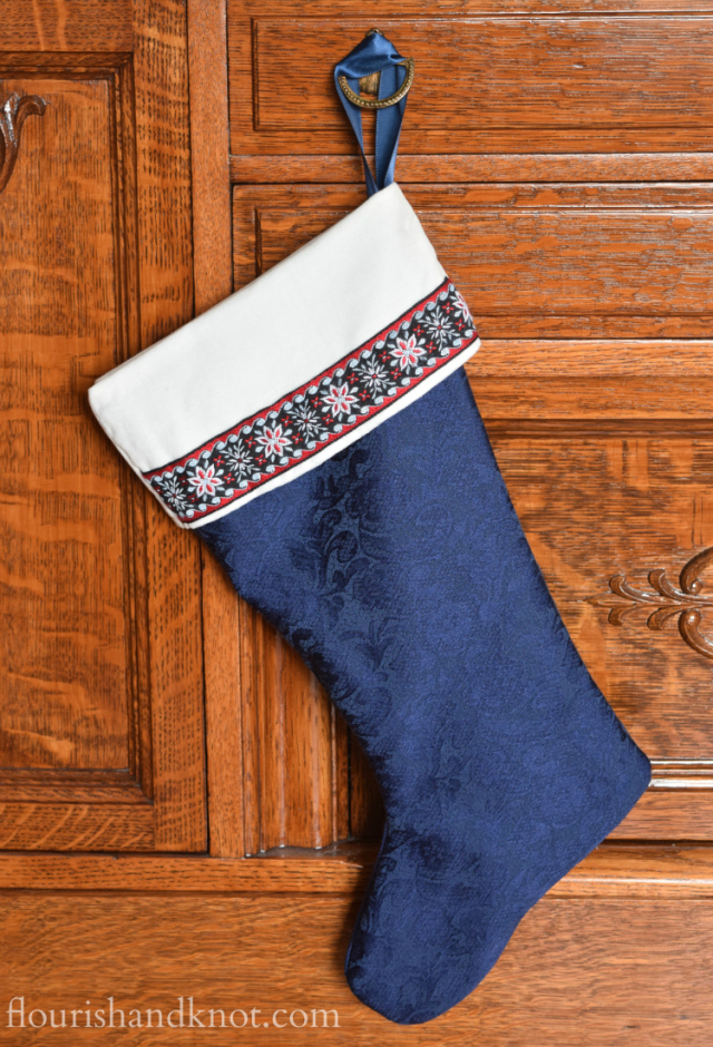 Flourish & Knot's 2015 Christmas Home Tour | flourishandknot.com | Blue and white DIY nordic stockings