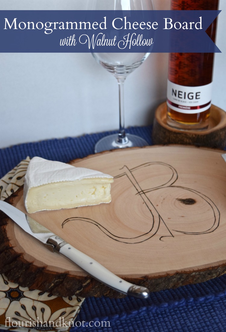 Monogrammed Cheese Board with Walnut Hollow