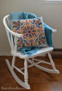 Our made-over windsor rocking chair | One Room Challenge | flourishandknot.com