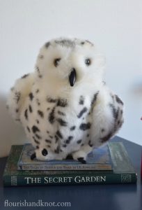 Stuffed puppet Hedwig in our Harry Potter nursery | flourishandknot.com