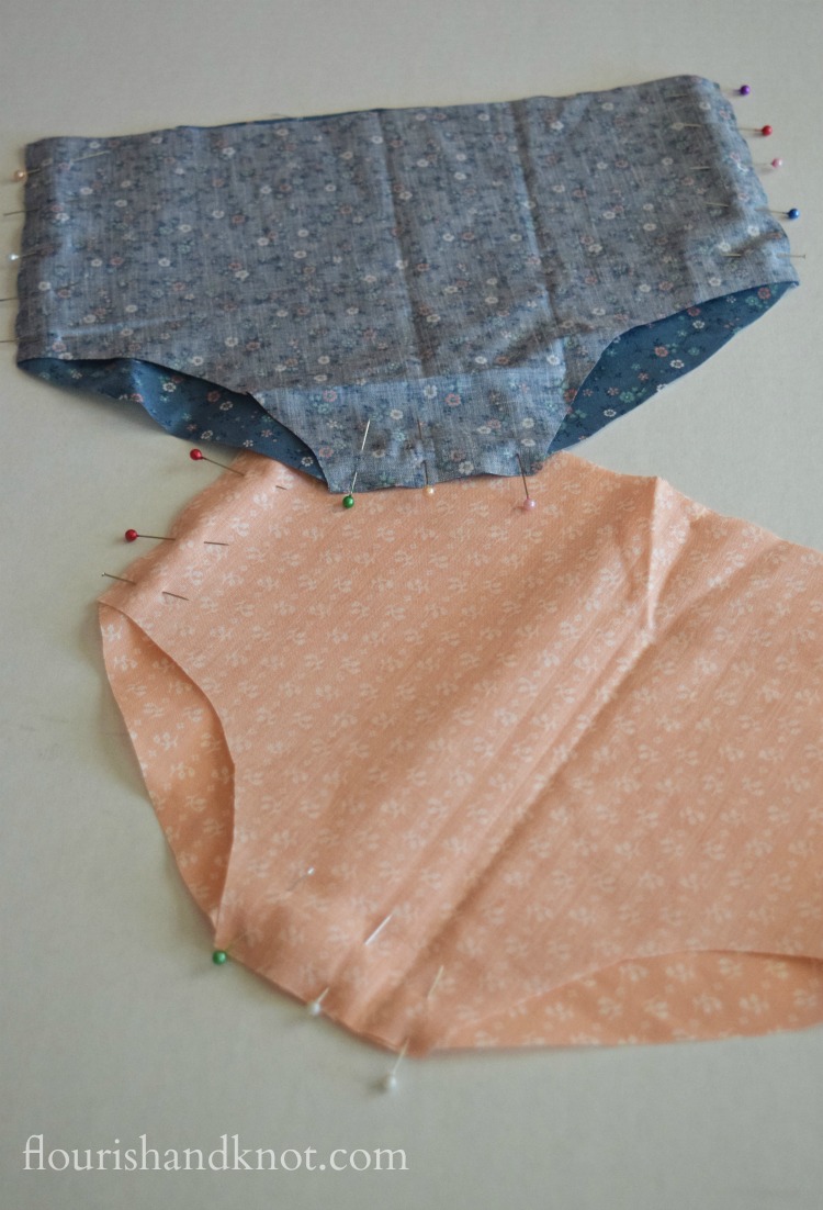 In-progress diaper covers in vintage blue and peach prints | 5 Ways I'm Getting Ready for Baby | flourishandknot.com