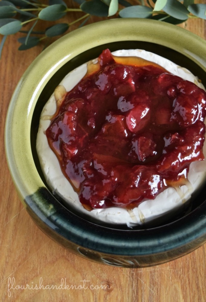Fruit-filled cranberry sauce recipe for the holidays | baked brie with cranberry sauce | flourishandknot.com