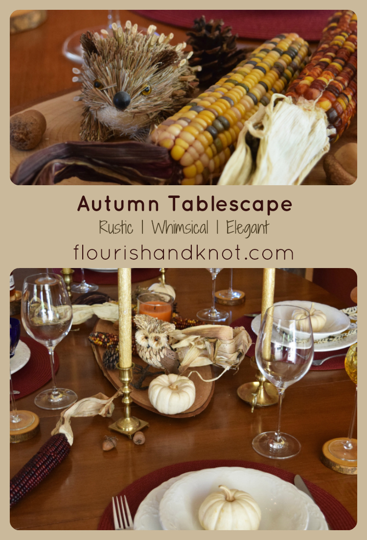 A rustic, whimsical & elegant autumn tablescape | Autumn Tablescape Hop | flourishandknot.com