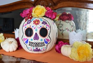 A colourful DIY painted pumpkin for Día de Muertos and Halloween | flourishandknot.com
