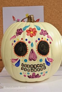How to paint a colourful DIY pumpkin for Día de Muertos and Halloween | flourishandknot.com