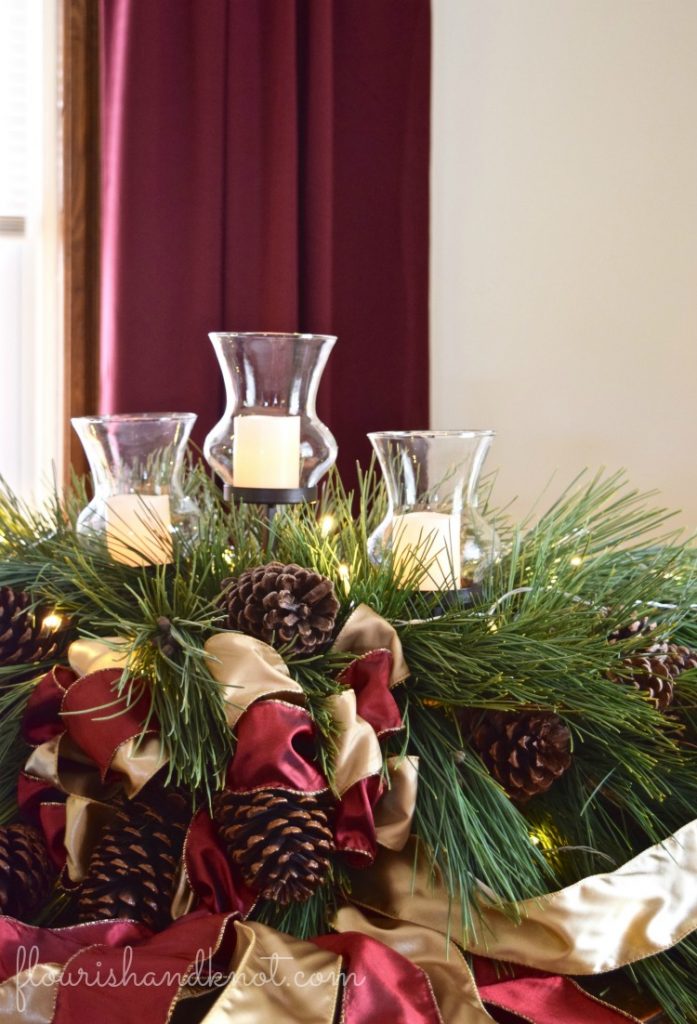 Christmas greenery with candles and pinecones | Traditional & Classic Christmas Decor | 3 Inspiring Ways to Decorate for Christmas