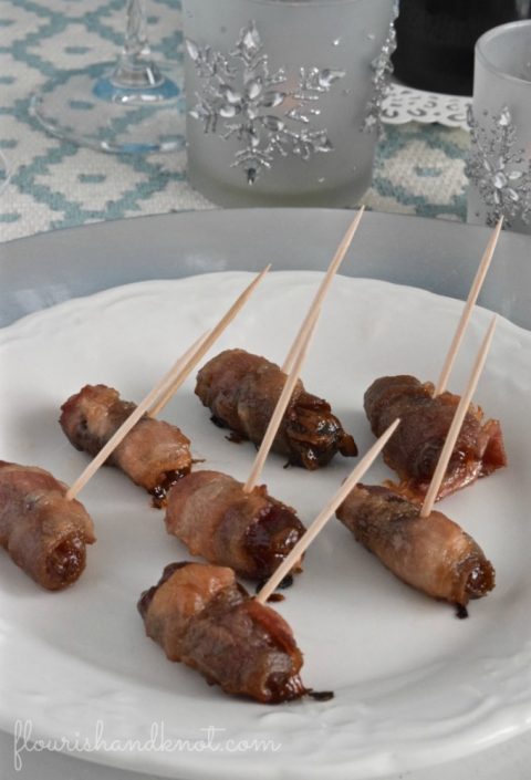 Sweet & Spicy Bacon-Wrapped Dates | flourishandknot.com