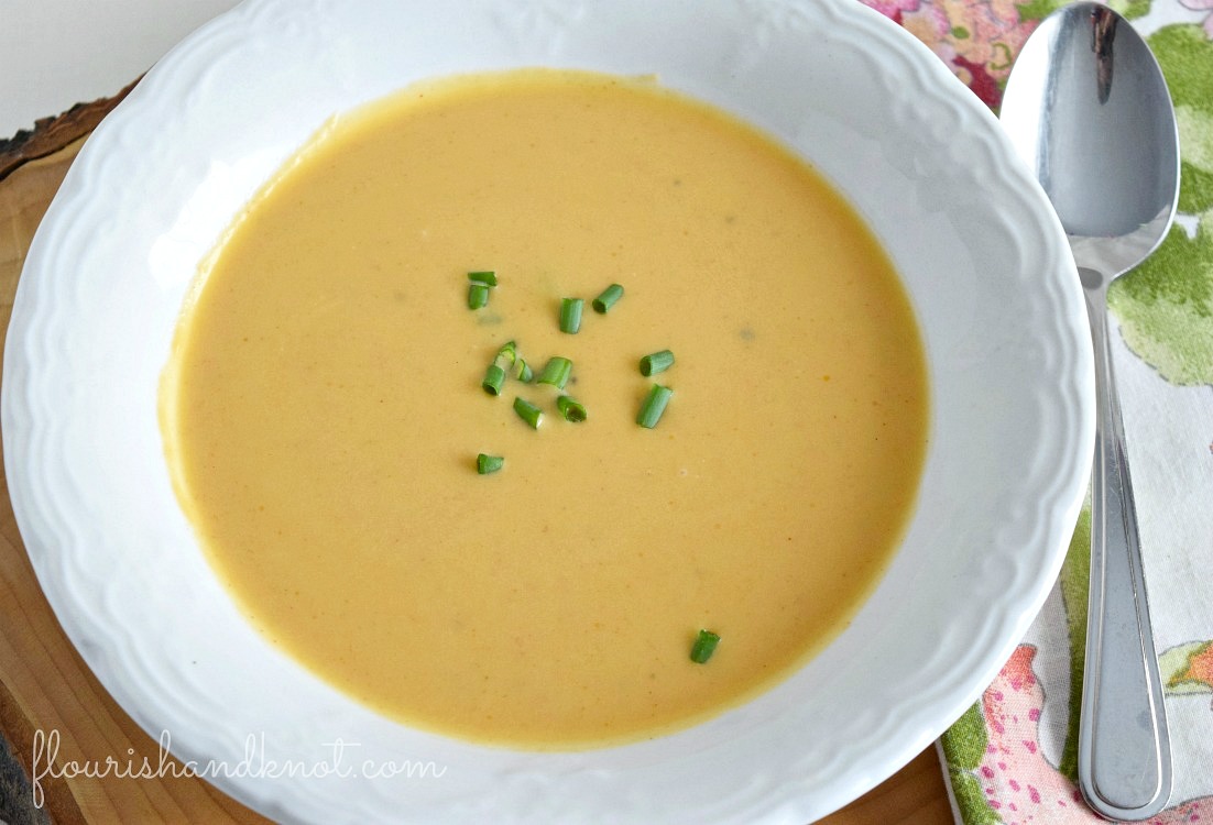 Velvety Butternut Squash Bisque Soup | Easy Soup Recipe | flourishandknot.com