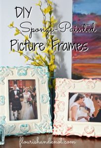 DIY Sponge-Painted Picture Frames | There for the Making | How to upcycle thrift store picture frames