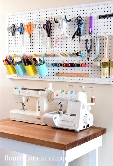 Pegboard Sewing Supply Storage | $100 Craft & Sewing Room Makeover | DIY Home Decor | Budget Decorating | $100 Room Challenge