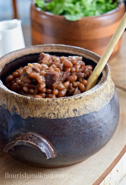 Traditional Quebec maple baked beans recipe (fèvres au lard) | Tourtiere (meat pie) | Sugar Shack Lunch | Cabane a sucre menu | A Year of Feasting - Spring | Traditional Canadian Quebec meal
