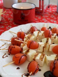 Canada Day Appetizer - Cherry Tomatoes, Feta Cheese, Balsamic Reducation