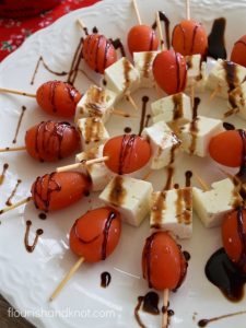 Canada Day Appetizer - Cherry Tomatoes, Feta, and Balsamic Reduction