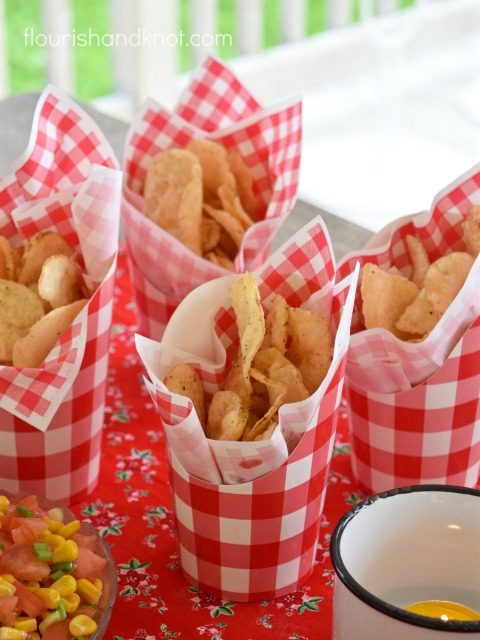 Canada Day - Chips in Red and White Cups