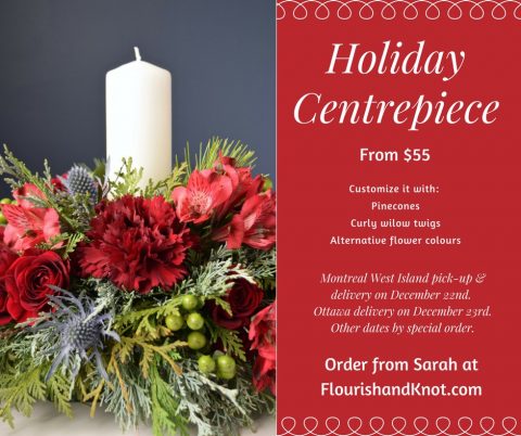 Order your elegant and festive floral holiday centrepiece from Flourish & Knot | Christmas Centerpiece | flourishandknot.com