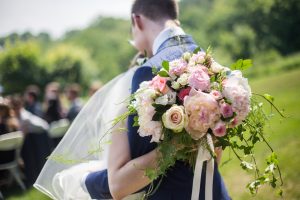 White, blush, and pink peony and rose bridal bouquet | Hotel Mont Gabriel Wedding | Flourish & Knot | Cassandre Poblah Photography