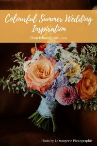 Colourful summer wedding inspiration | Bridal bouquet in bright palette | Summer wedding in Montreal | Flourish & Knot