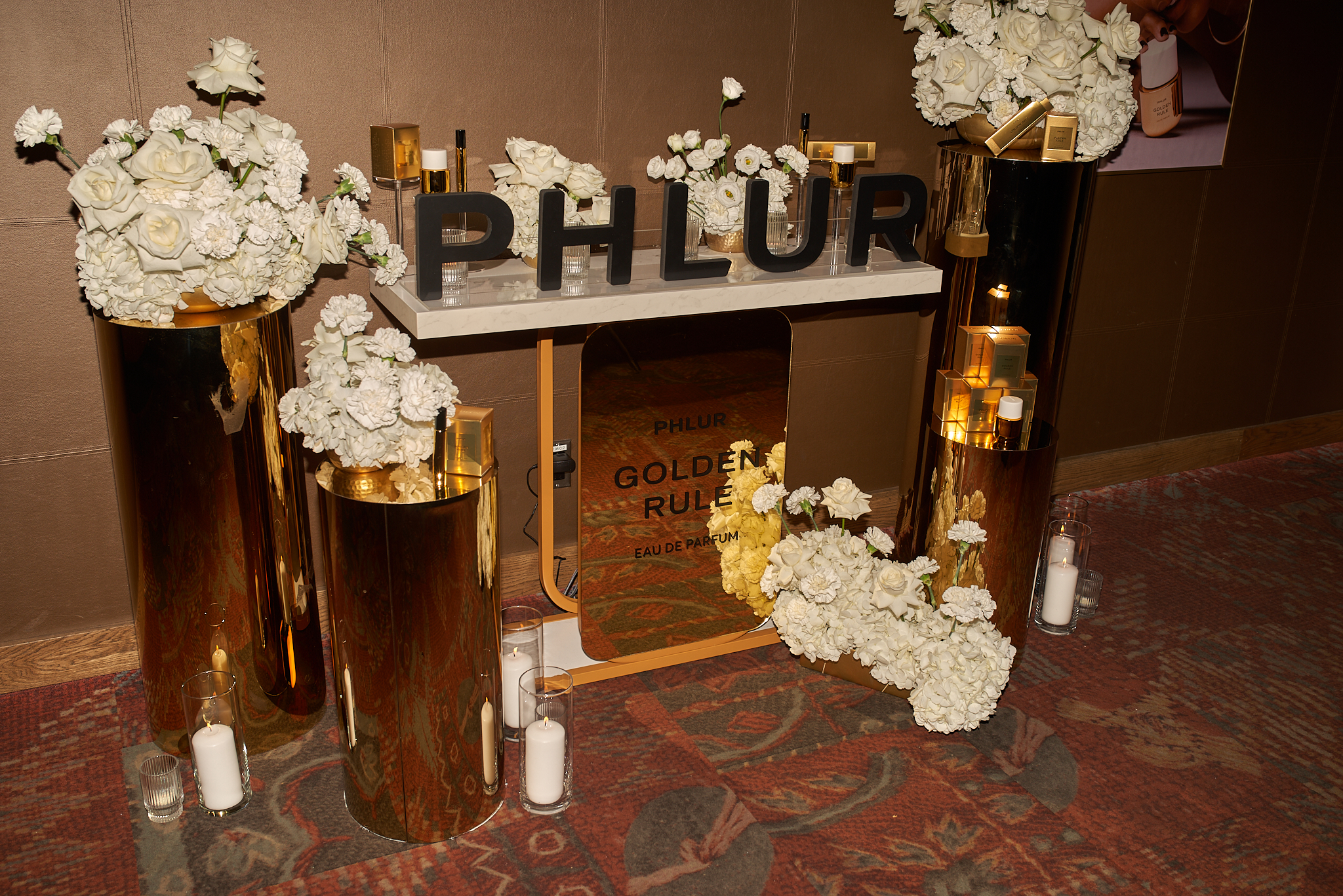 Phlur luxury fragrance brand activation floral installation Montreal
